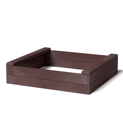 Sandkasten aus Kunststoff 1500 × 1200 × 300 mm, braun