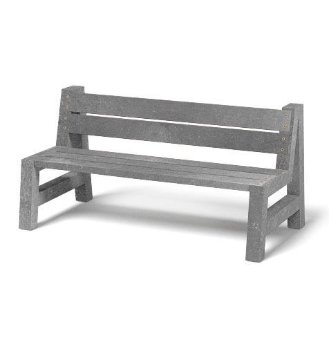 Bank mit Lehne Sofie  1,5m / 41cm grau