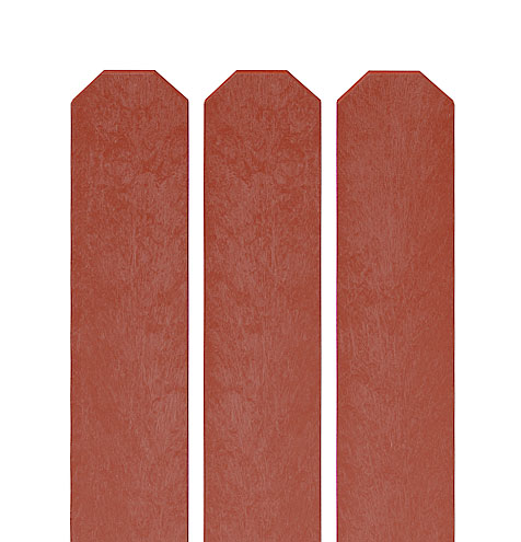 Zaunlatte 78x21, 0,6 m, mit dreieckigem Kopf, ziegelrot